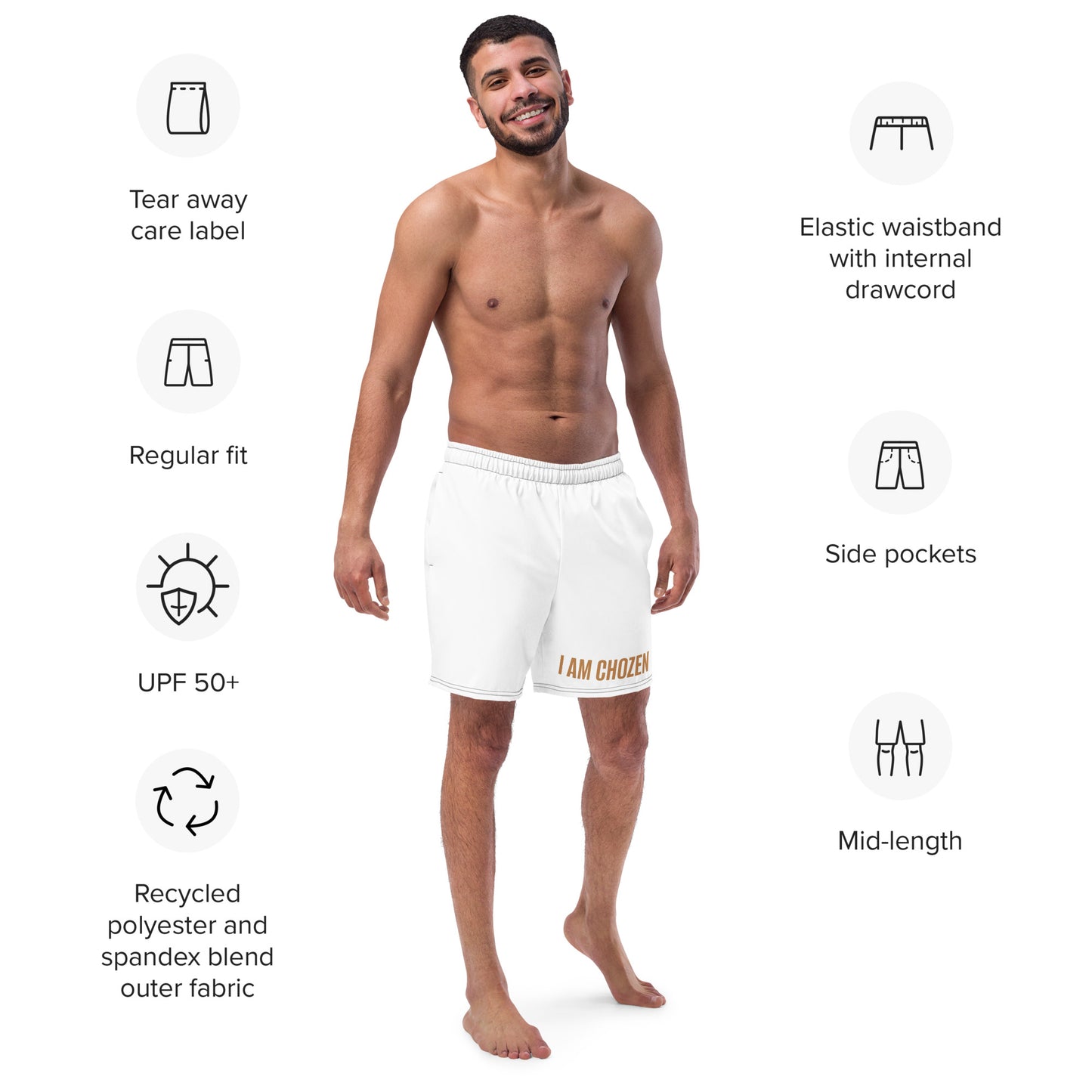 I AM CHOZEN Men's swim trunks
