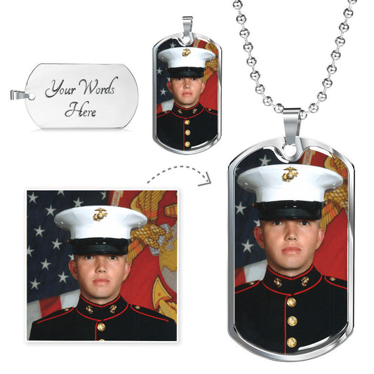 Personalized Dog Tag Pendant and Chain